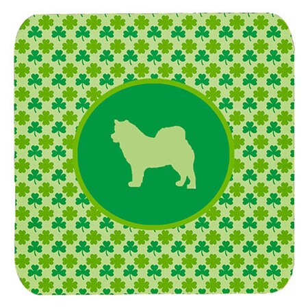 Carolines Treasures Alaskan Malamute Lucky Shamrock Foam Coasters- Set of 4 SDK1073-C-FC